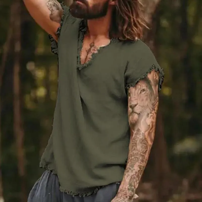 Men's Loose Casual Cotton Frayed Tank Top 37719127Z sold by Manly product image thumbnail 5