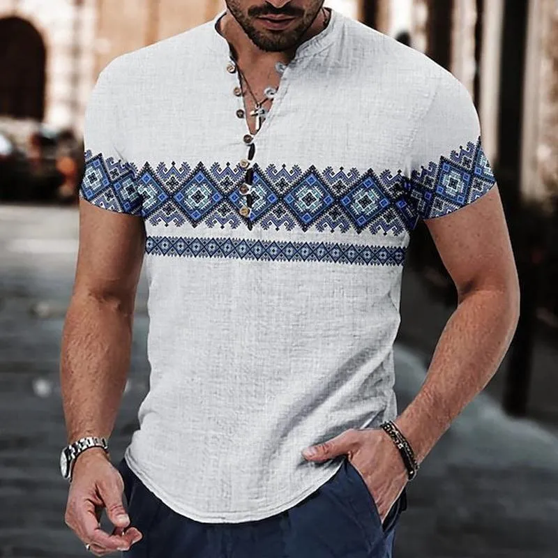 Men's Vintage Ethnic Print Short Sleeve Shirt 84880542Y sold by Manly product image thumbnail 2
