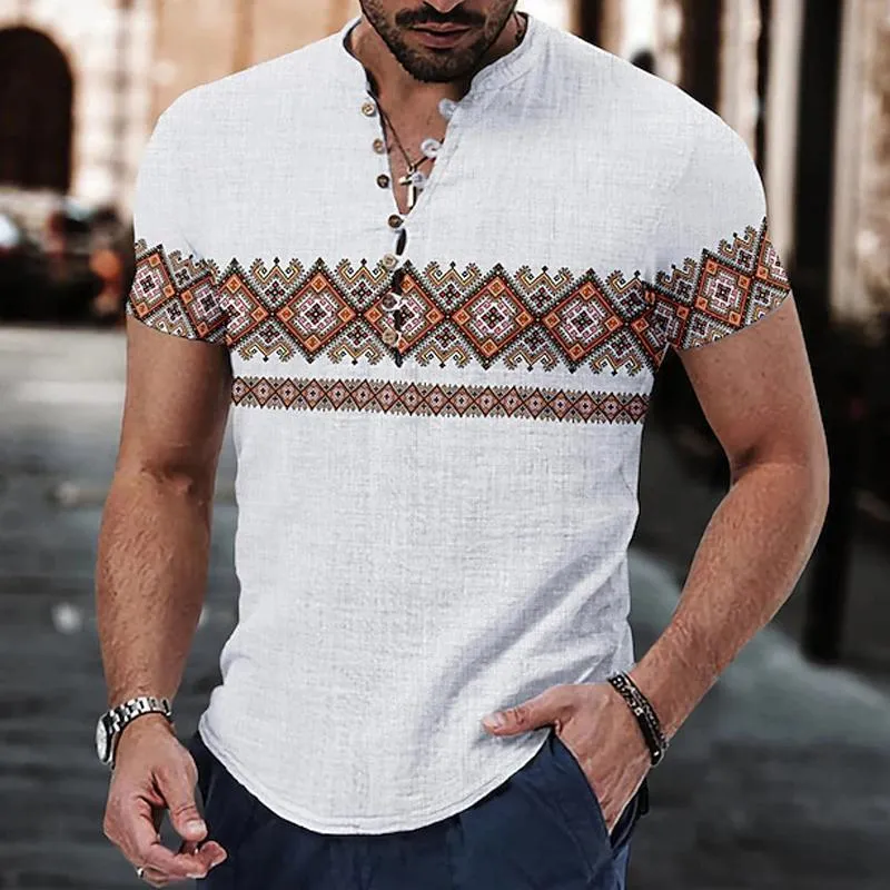 Men's Vintage Ethnic Print Short Sleeve Shirt 84880542Y sold by Manly product image thumbnail 4