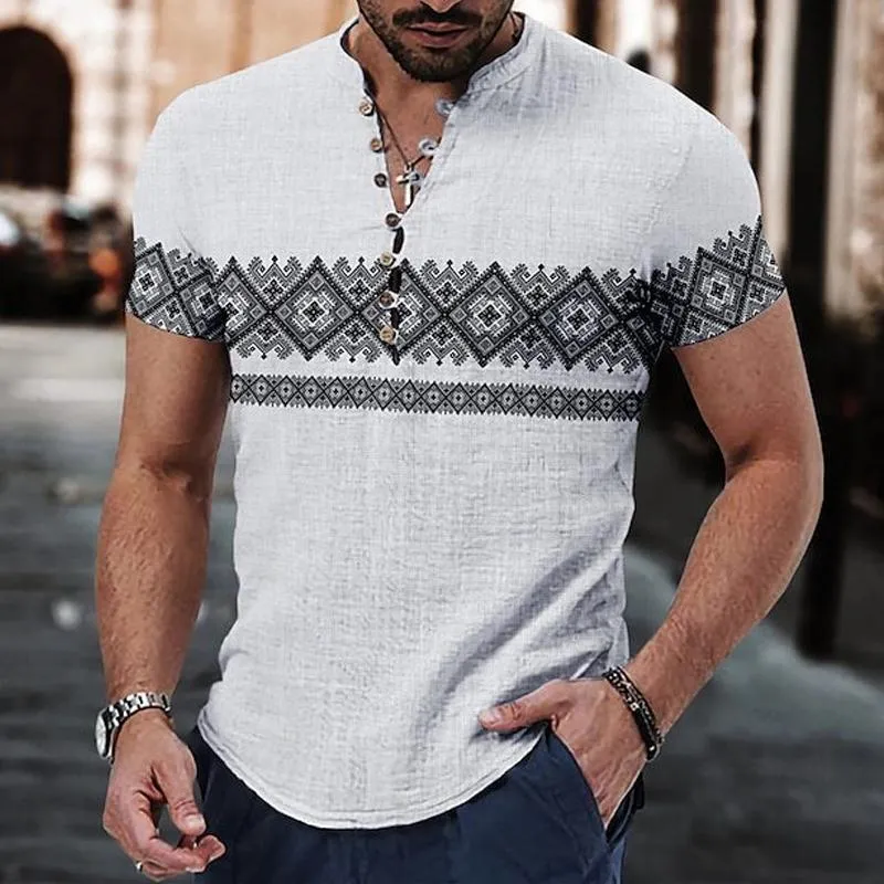 Men's Vintage Ethnic Print Short Sleeve Shirt 84880542Y sold by Manly product image thumbnail 3