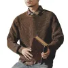Men's Solid Loose Round Neck Long Sleeve Casual Sweater 72821386Z sold by Manly