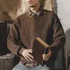 Men's Solid Loose Round Neck Long Sleeve Casual Sweater 72821386Z sold by Manly