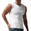 Men's Buttons Sleeveless Sports Casual Tank Top 93982877Z sold by Manly