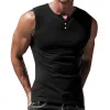 Men's Buttons Sleeveless Sports Casual Tank Top 93982877Z sold by Manly