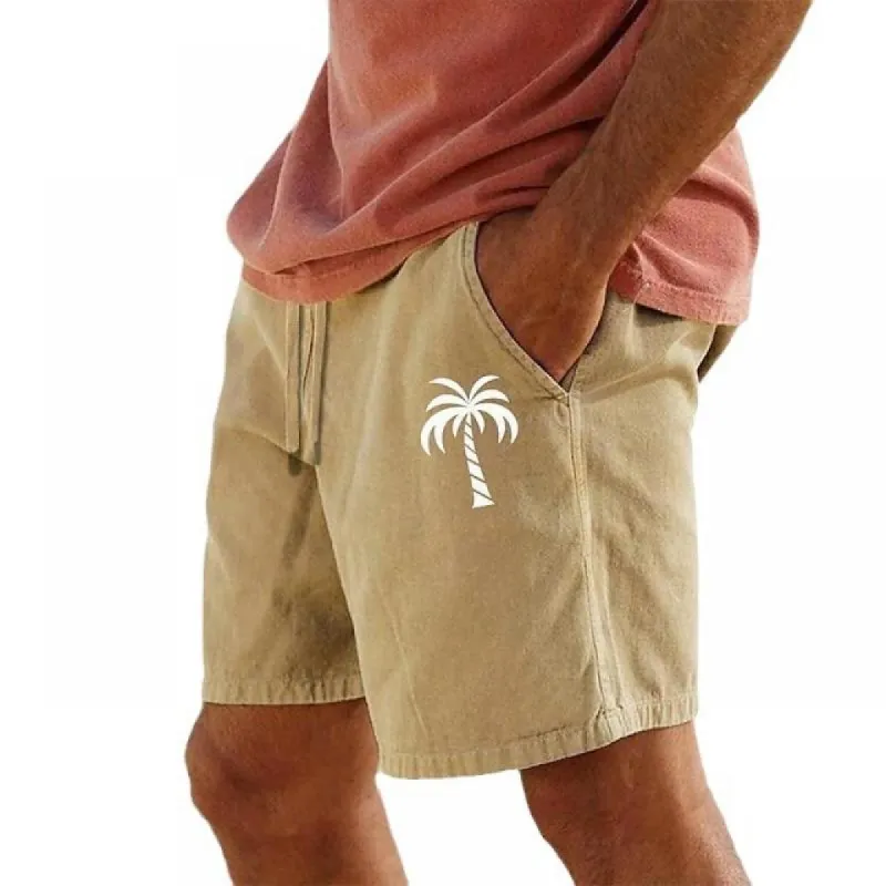 Men's Printed Cotton Elastic Waist Straight Casual Shorts 61415507Z sold by Manly