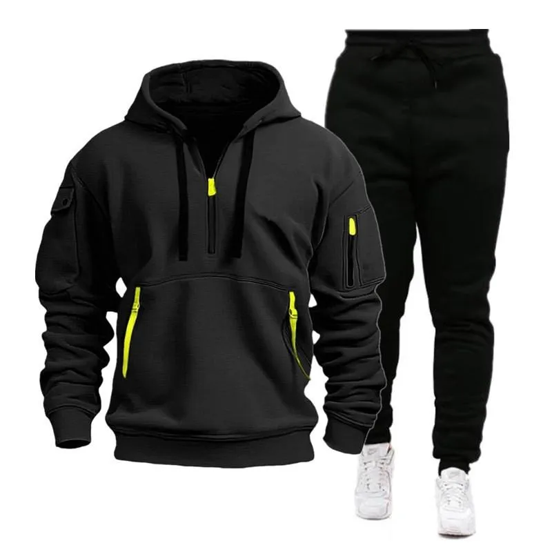 Men's Casual Sports Loose Pullover Hoodie Sweatpants Set 75807415M sold by Manly product image thumbnail 4