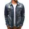 Men's Denim Ripped Lapel Jacket 53438128X sold by Manly