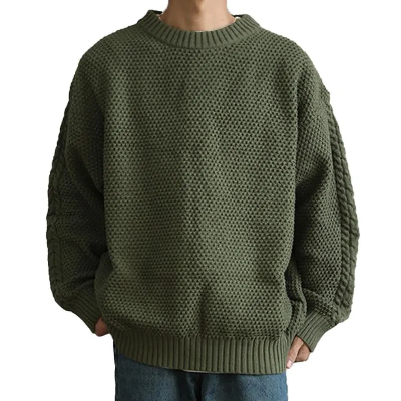 Men's Casual Solid Color Crew Neck Sweater 50121407Y sold by Manly