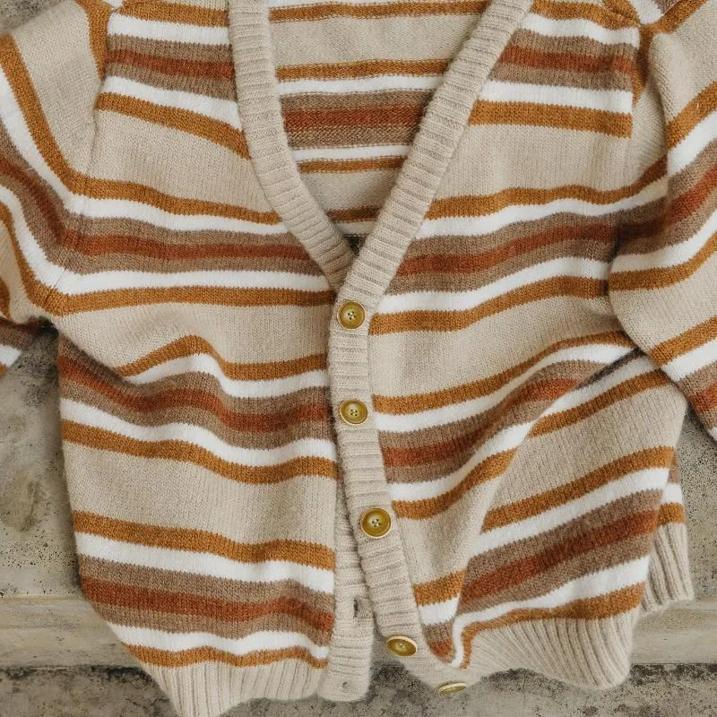 Men's Casual Contrast Stripe Jacquard Single-breasted Loose Knitted Cardigan 93800655M sold by Manly product image thumbnail 5