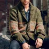 Men's Lapel Vintage Jacquard Long Sleeve Knit Cardigan 43949822M sold by Manly
