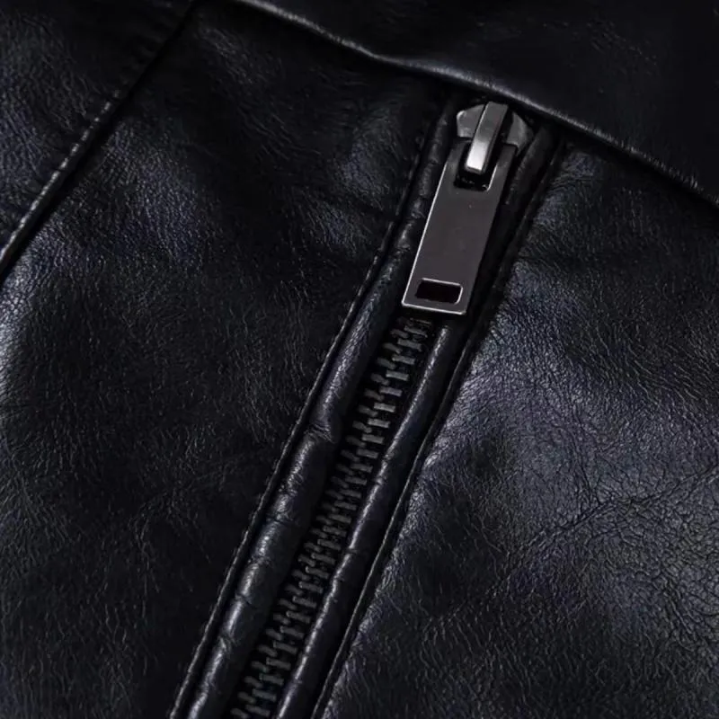 Men's Vintage Notched Lapel Single Breasted Belt Mid-Length Leather Trench Coat 96458925M sold by Manly product image thumbnail 5