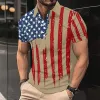 Men's Flag Graffiti Print Short-sleeved T-shirt 76127753X sold by Manly