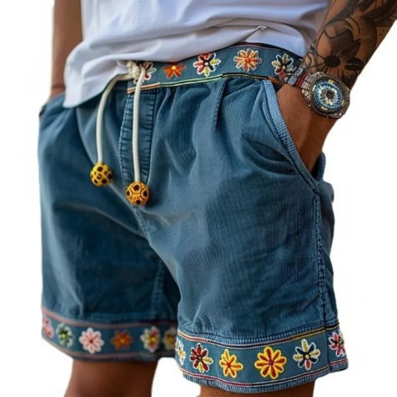 Men's Retro Ethnic Loose Holiday Shorts 53942765M sold by Manly