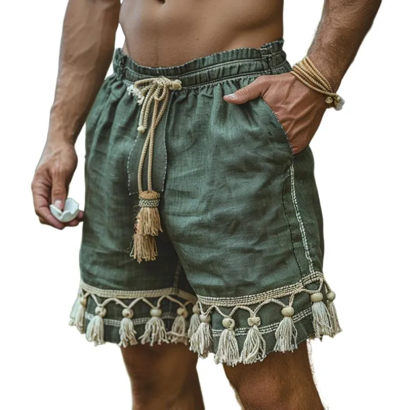 Men's Ethnic Graphic Lace-up Elastic Waist Casual Shorts 83301316Z sold by Manly
