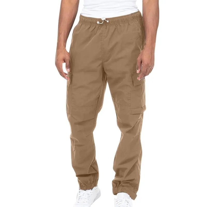 Men's Casual Elastic Waist Multi-Pocket Loose Straight Cargo Pants 38950802M sold by Manly product image thumbnail 5