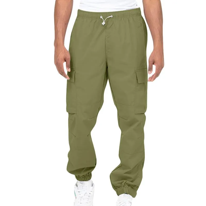 Men's Casual Elastic Waist Multi-Pocket Loose Straight Cargo Pants 38950802M sold by Manly product image thumbnail 3