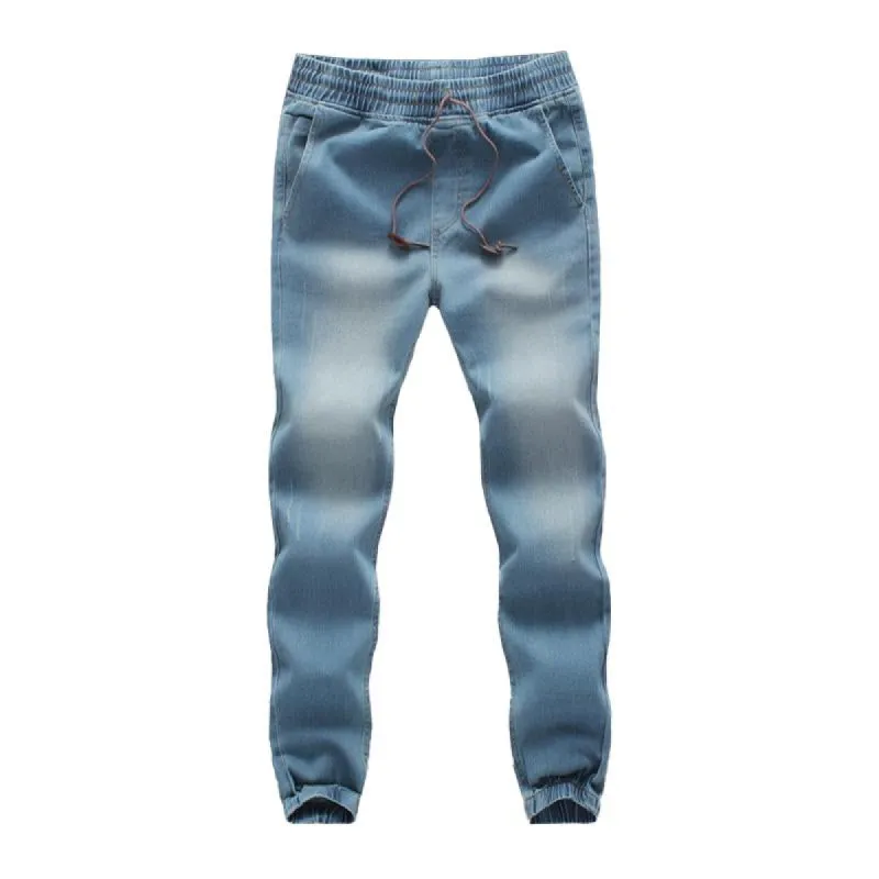 Men's Casual Elastic Waist Denim Pants 08732194M sold by Manly