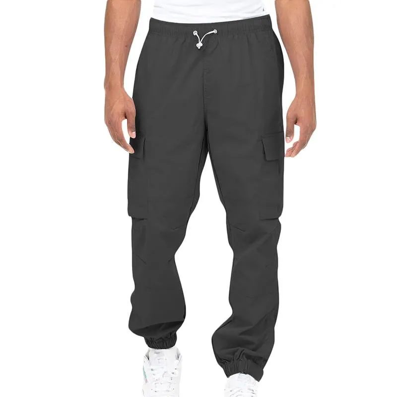 Men's Casual Elastic Waist Multi-Pocket Loose Straight Cargo Pants 38950802M sold by Manly product image thumbnail 2