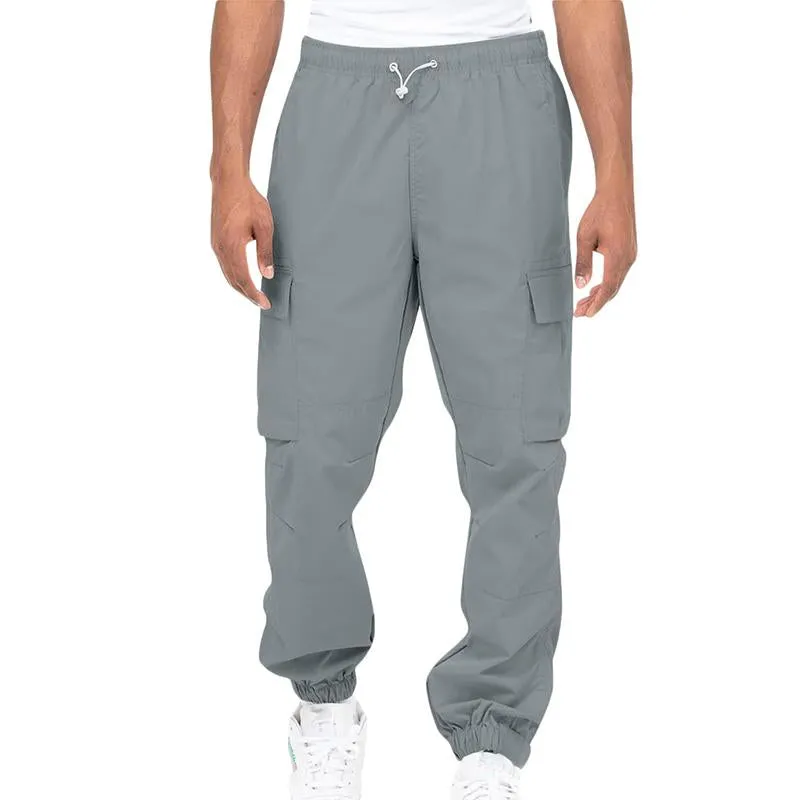 Men's Casual Elastic Waist Multi-Pocket Loose Straight Cargo Pants 38950802M sold by Manly product image thumbnail 4