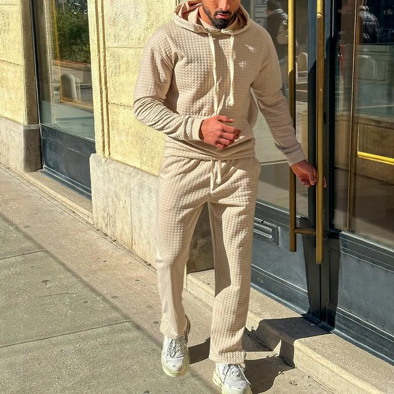 Men's Casual Solid Color Long-Sleeved Hoodie Sweatpants Set 06374039M sold by Manly product image thumbnail 2