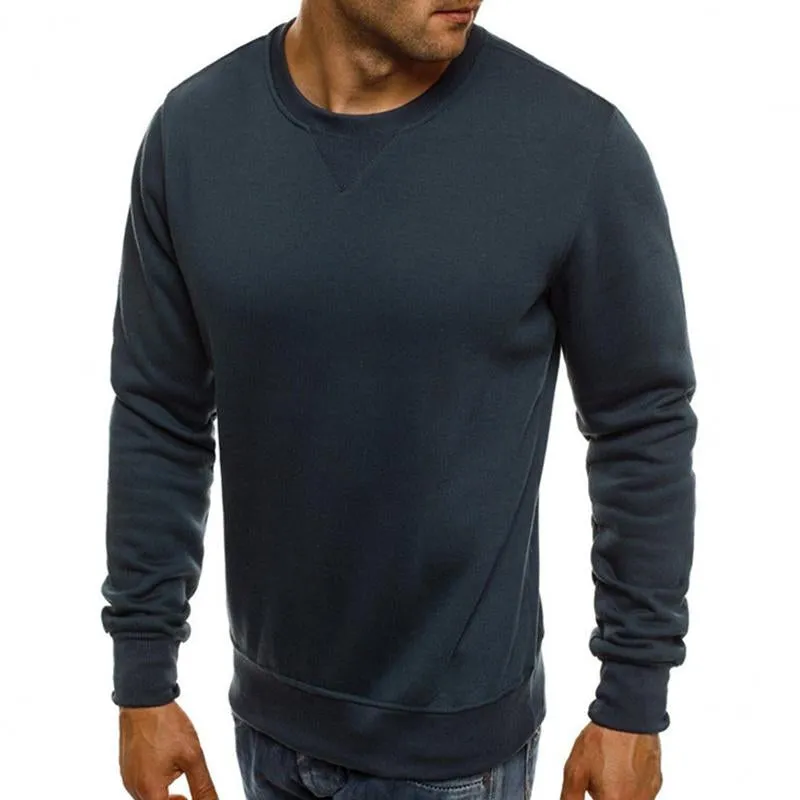 Men's Pullover Long Sleeve Casual Solid Color Sports Sweatshirt 52763488X sold by Manly product image thumbnail 4