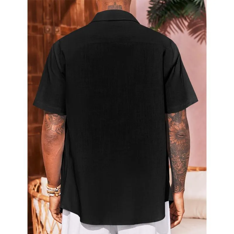 Men's Colorblock Double Chest Pocket Short Sleeve Shirt 81057335Y sold by Manly product image thumbnail 3