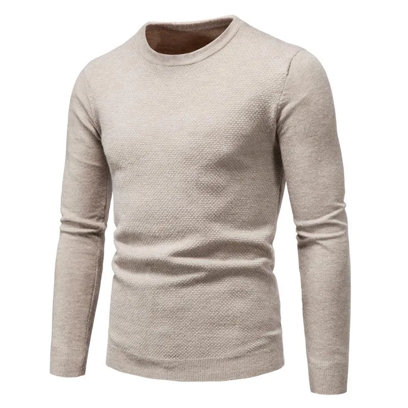 Men's Solid Color Round Neck Slim Pullover Sweater 44993833X sold by Manly product image thumbnail 2