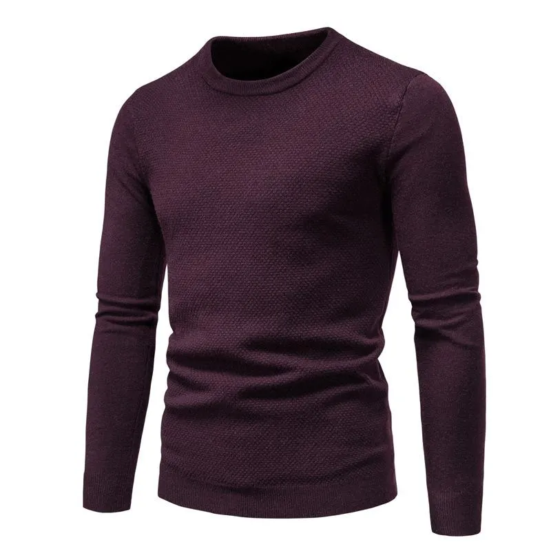 Men's Solid Color Round Neck Slim Pullover Sweater 44993833X sold by Manly product image thumbnail 5