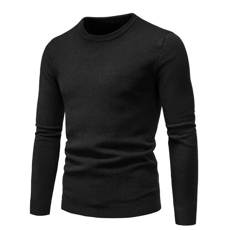 Men's Solid Color Round Neck Slim Pullover Sweater 44993833X sold by Manly product image thumbnail 4