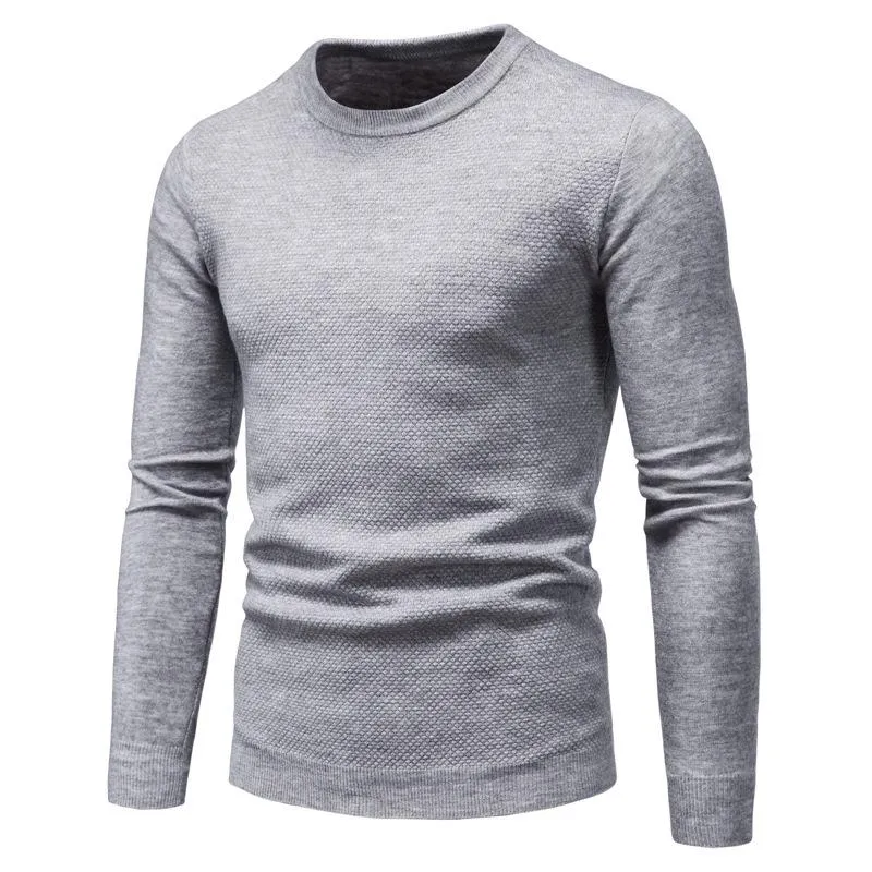 Men's Solid Color Round Neck Slim Pullover Sweater 44993833X sold by Manly