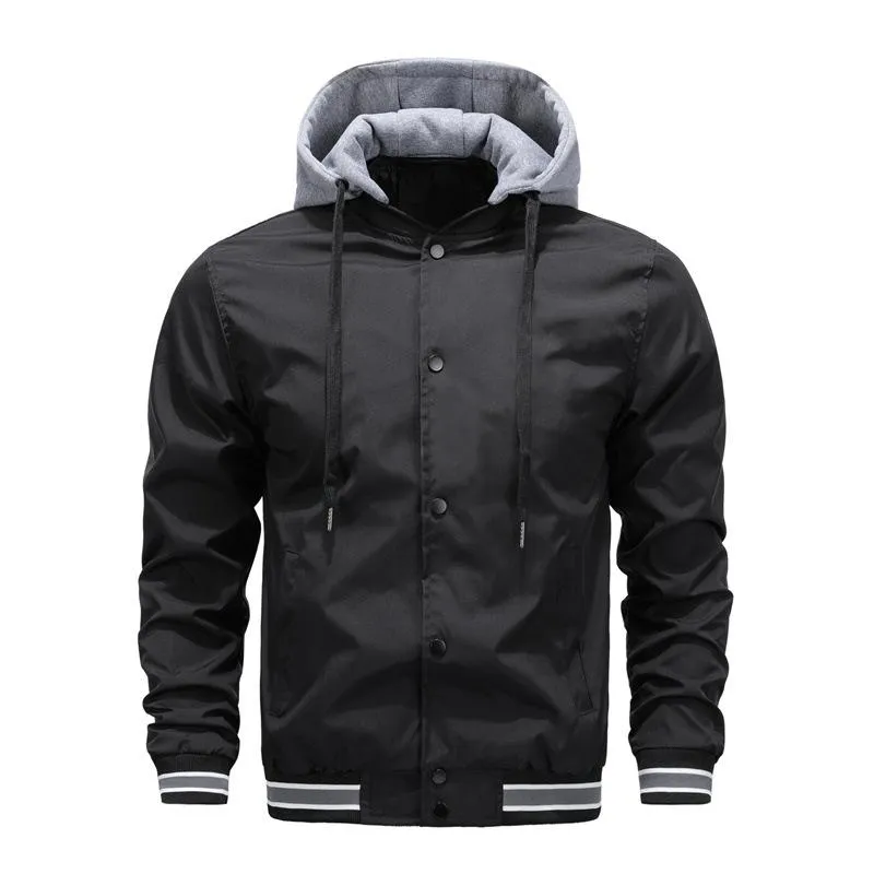 Men's Colorblock Button Hooded Bomber Jacket 48816519X sold by Manly product image thumbnail 5
