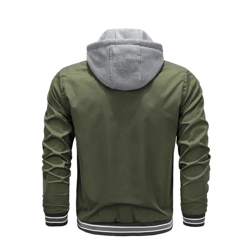 Men's Colorblock Button Hooded Bomber Jacket 48816519X sold by Manly product image thumbnail 3