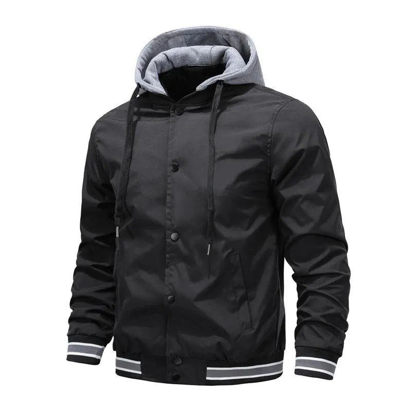 Men's Colorblock Button Hooded Bomber Jacket 48816519X sold by Manly product image thumbnail 4
