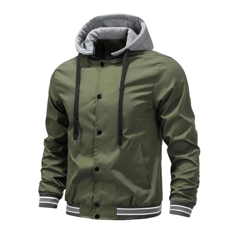 Men's Colorblock Button Hooded Bomber Jacket 48816519X sold by Manly product image thumbnail 2