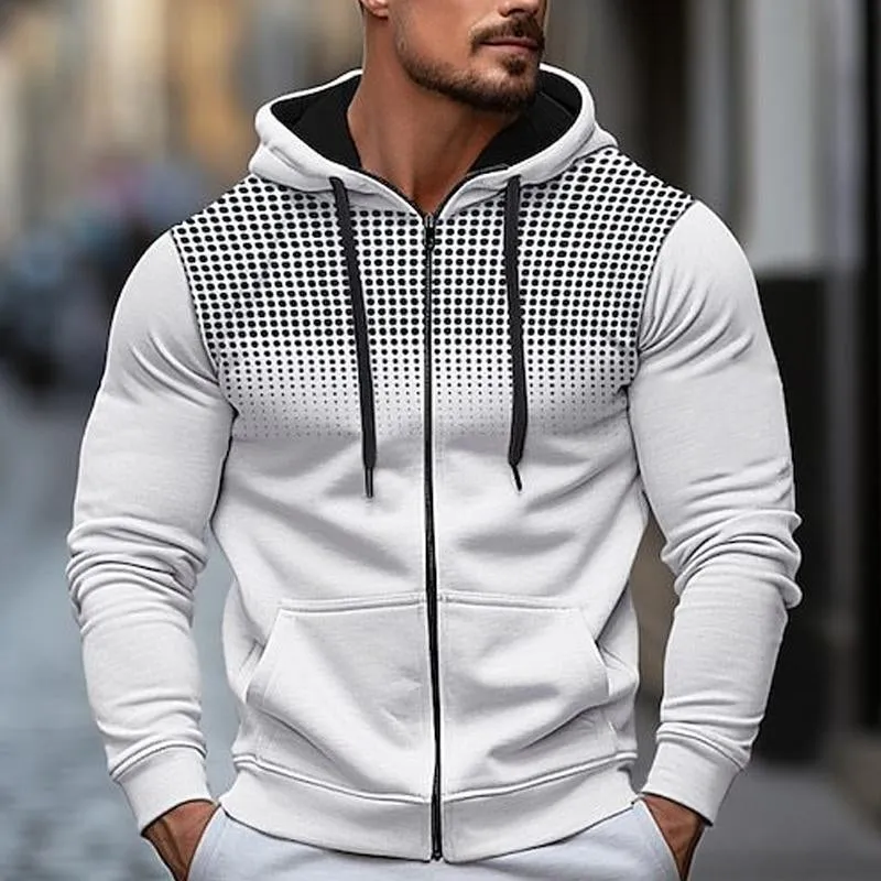 Men's Vintage Print Zip-Up Loose Hoodie 34443615X sold by Manly product image thumbnail 5