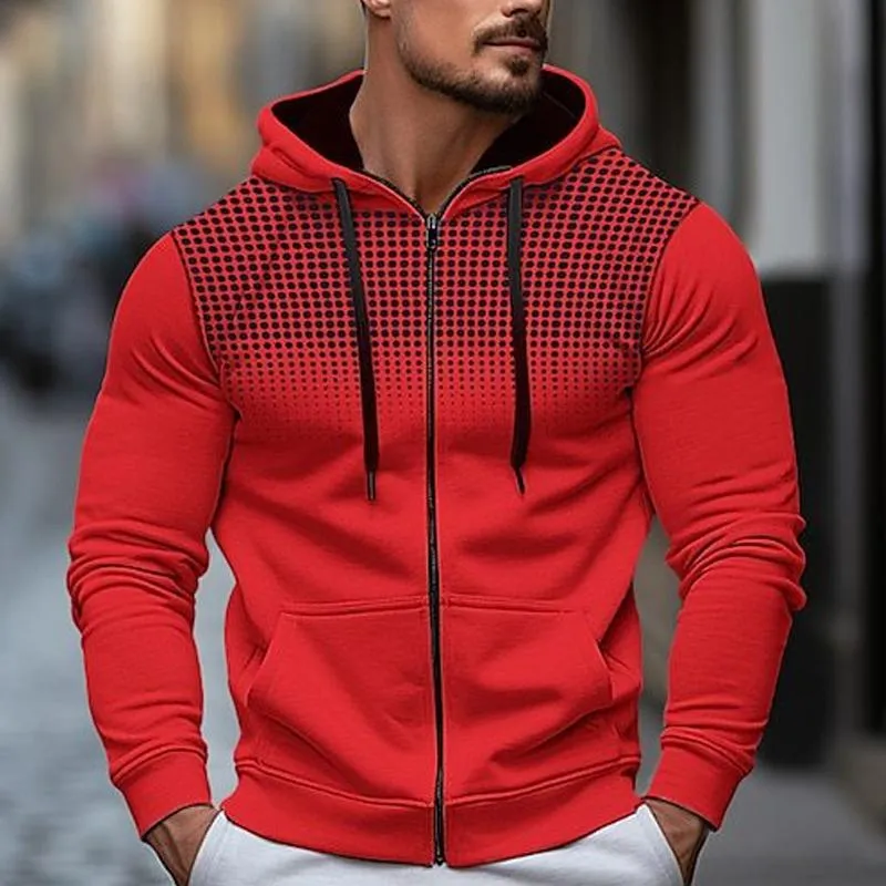 Men's Vintage Print Zip-Up Loose Hoodie 34443615X sold by Manly product image thumbnail 2