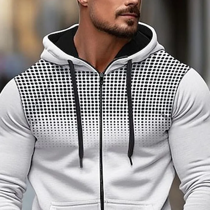Men's Vintage Print Zip-Up Loose Hoodie 34443615X sold by Manly product image thumbnail 3