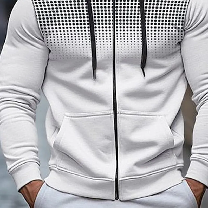 Men's Vintage Print Zip-Up Loose Hoodie 34443615X sold by Manly product image thumbnail 4