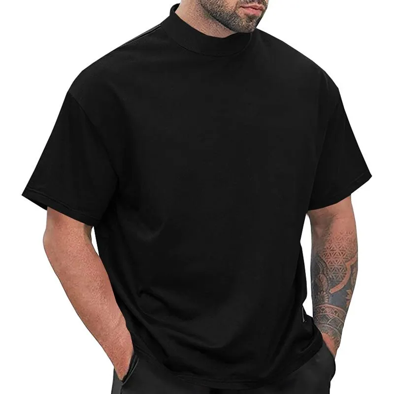Men's Solid Loose Round Neck Short Sleeve Sports Casual T-shirt 54174650Z sold by Manly product image thumbnail 3