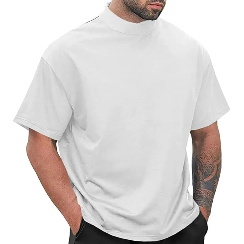 Men's Solid Loose Round Neck Short Sleeve Sports Casual T-shirt 54174650Z sold by Manly product image thumbnail 4