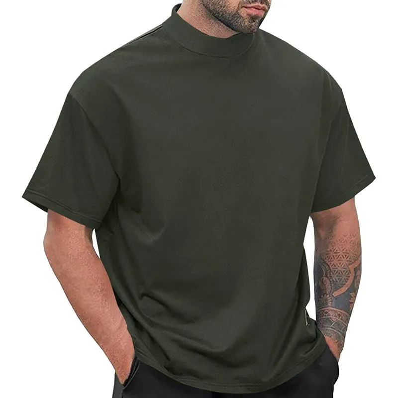 Men's Solid Loose Round Neck Short Sleeve Sports Casual T-shirt 54174650Z sold by Manly product image thumbnail 5