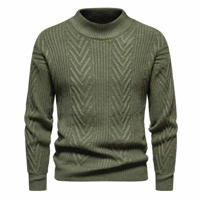 Men's Pullover Half Turtleneck Knitted Solid Color Sweater 82439282X sold by Manly