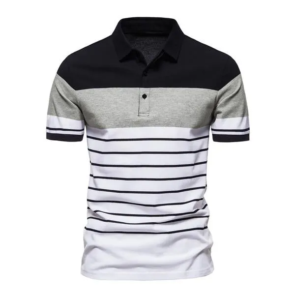 Men's Contrast Stripe POLO Shirt 65166437X sold by Manly