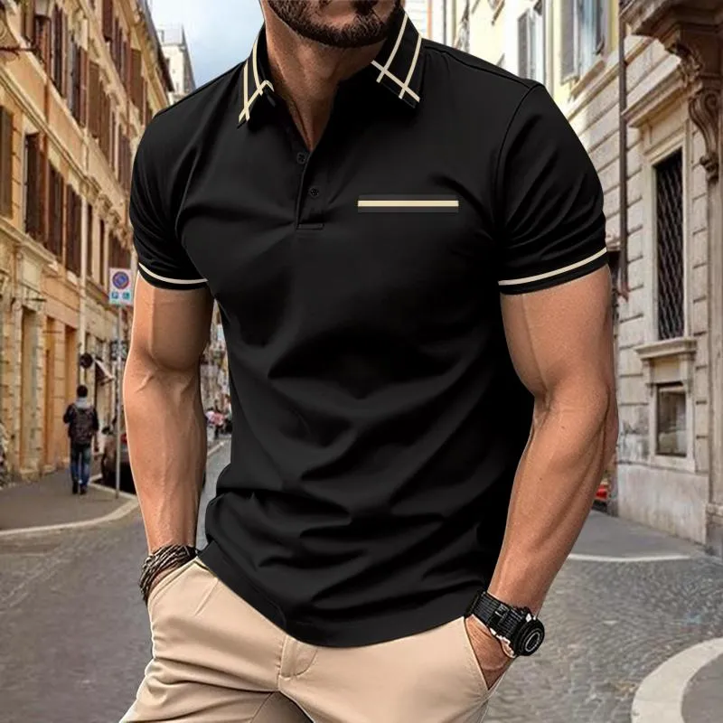 Men's Colorblock Lapel Short Sleeve Casual Polo Shirt 04935342Z sold by Manly product image thumbnail 2