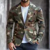 Men's Retro Camouflage Notch Lapel Single Breasted Casual Blazer 86031799Z sold by Manly