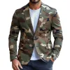 Men's Retro Camouflage Notch Lapel Single Breasted Casual Blazer 86031799Z sold by Manly