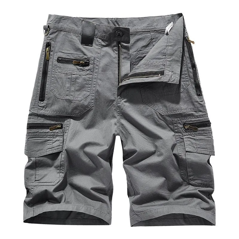 Men's Casual Outdoor Multi-Pocket Cotton Washed Cargo Shorts 92080038M sold by Manly product image thumbnail 4