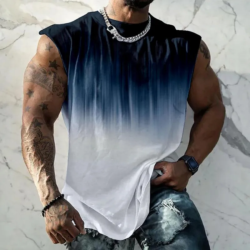 Men's Gradient Print Sleeveless Tank Top 58849912Z sold by Manly product image thumbnail 4