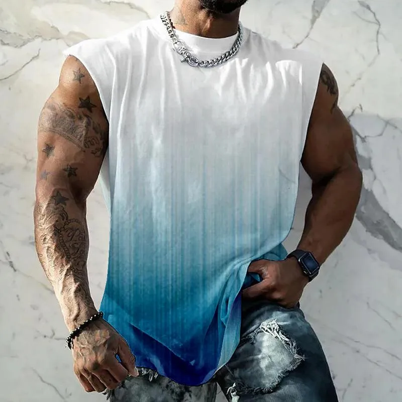 Men's Gradient Print Sleeveless Tank Top 58849912Z sold by Manly product image thumbnail 3