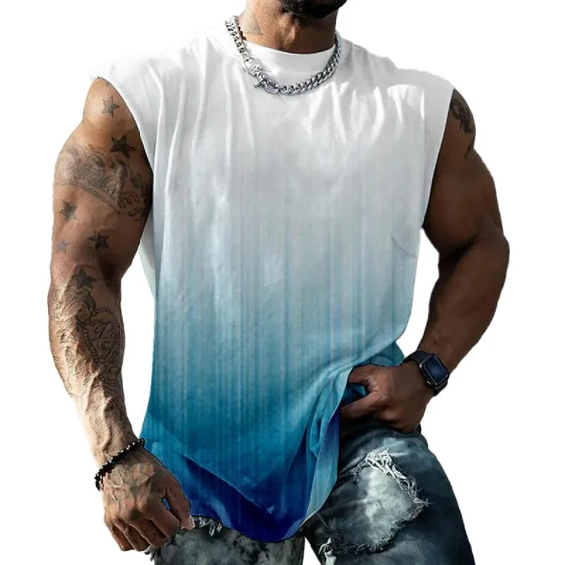Men's Gradient Print Sleeveless Tank Top 58849912Z sold by Manly